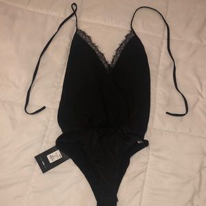 Black Open Back Bodysuit